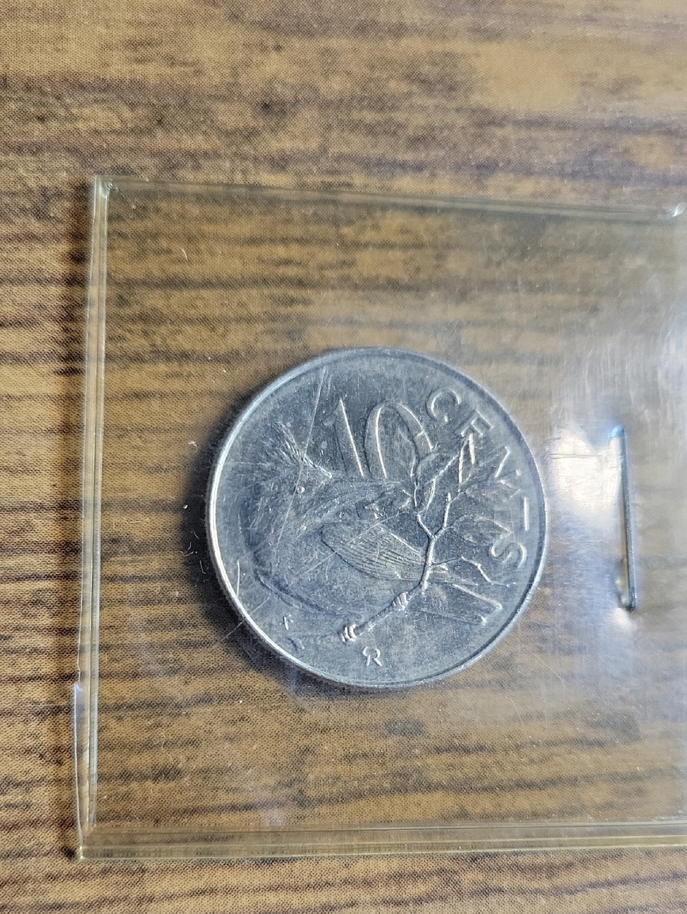1980 British Virgin Islands 10 Cent Coin - Silver Tone Botanical Bird Design